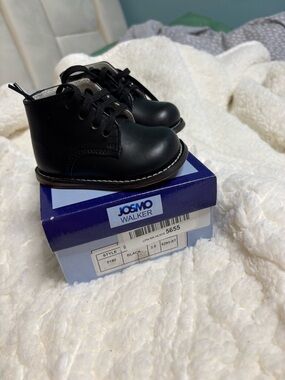 Josmo Black Lace-Up Walker Boots for Baby